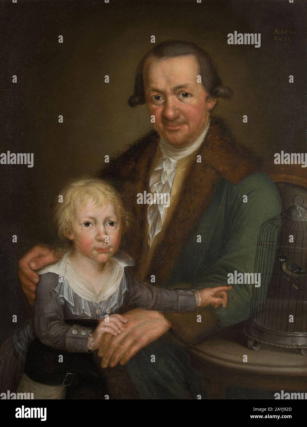 Franz Thomas Löw - Vater mit seinem kleinen Sohn 1789. Stock Photo