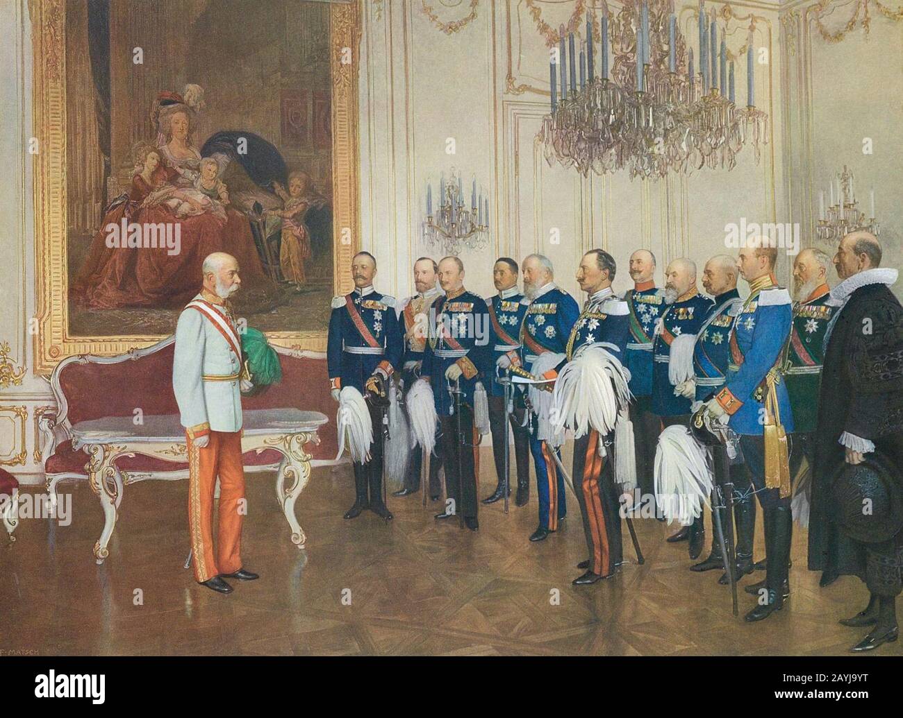 Franz von Matsch Die deutschen Bundesfürsten huldigen Kaiser Franz