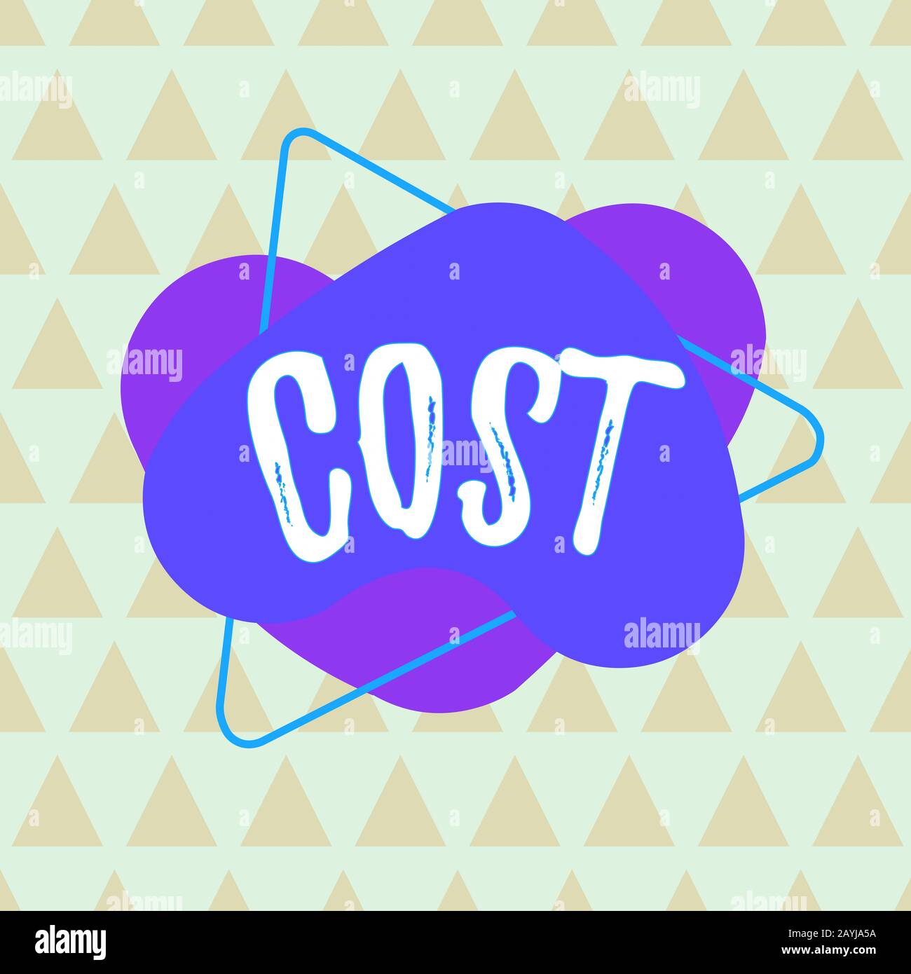 Writing note showing Cost. Business concept for The amount that usualy paid for a item you buy or hiring a demonstrating Asymmetrical format pattern o Stock Photo