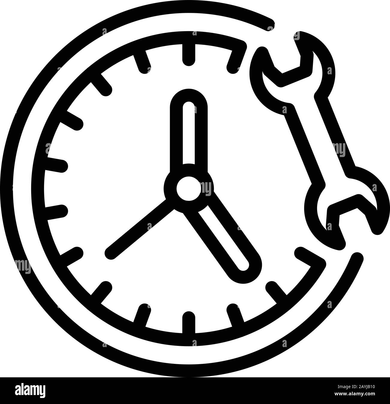 Work time service center icon. Outline work time service center vector ...