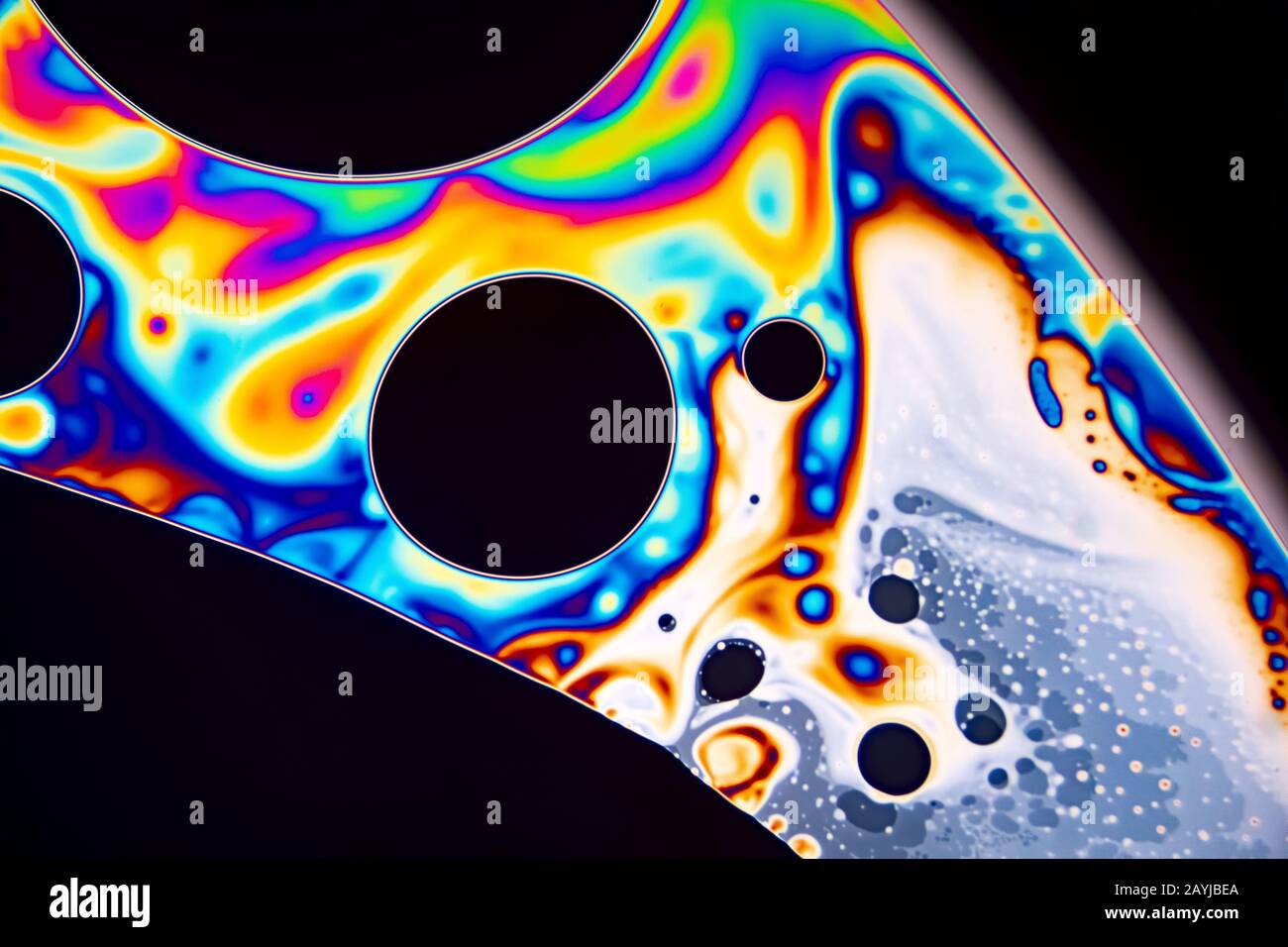 surface of a soap bubble with interference effect, Germany Stock Photo