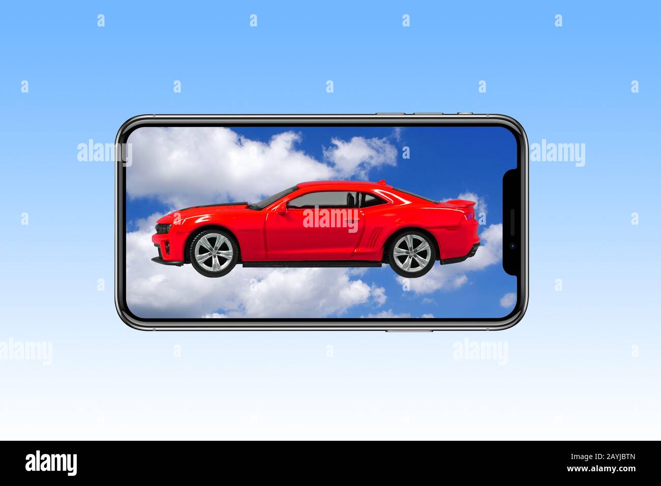 Chevrolet, Camaro, ZL1, on the display of a smartphone Stock Photo