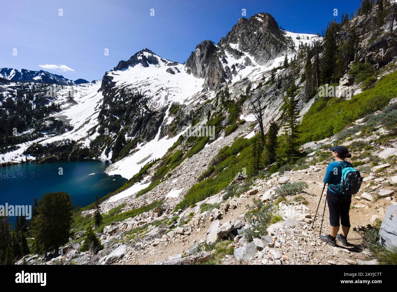 Alpine Lake, Sawtooth Wilderness, Idaho, United States Stock Photo
