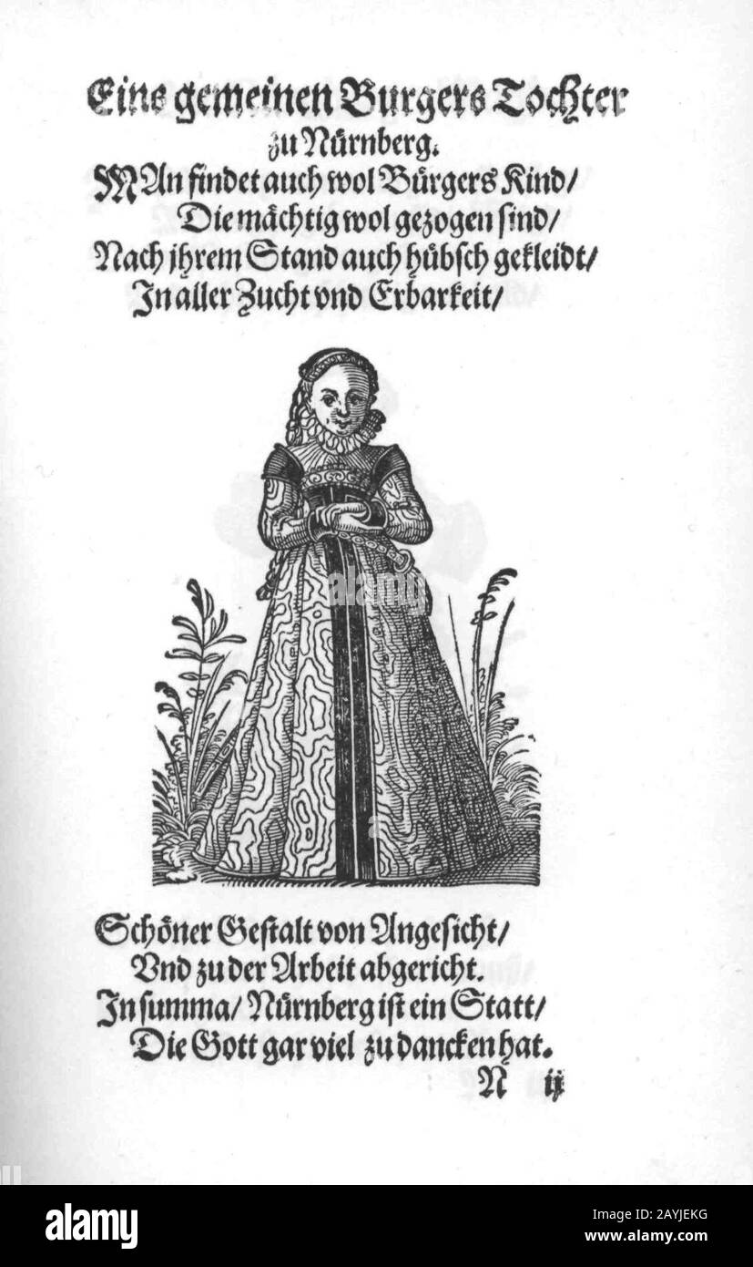 Frauen-Trachtenbuch 051. Stock Photo