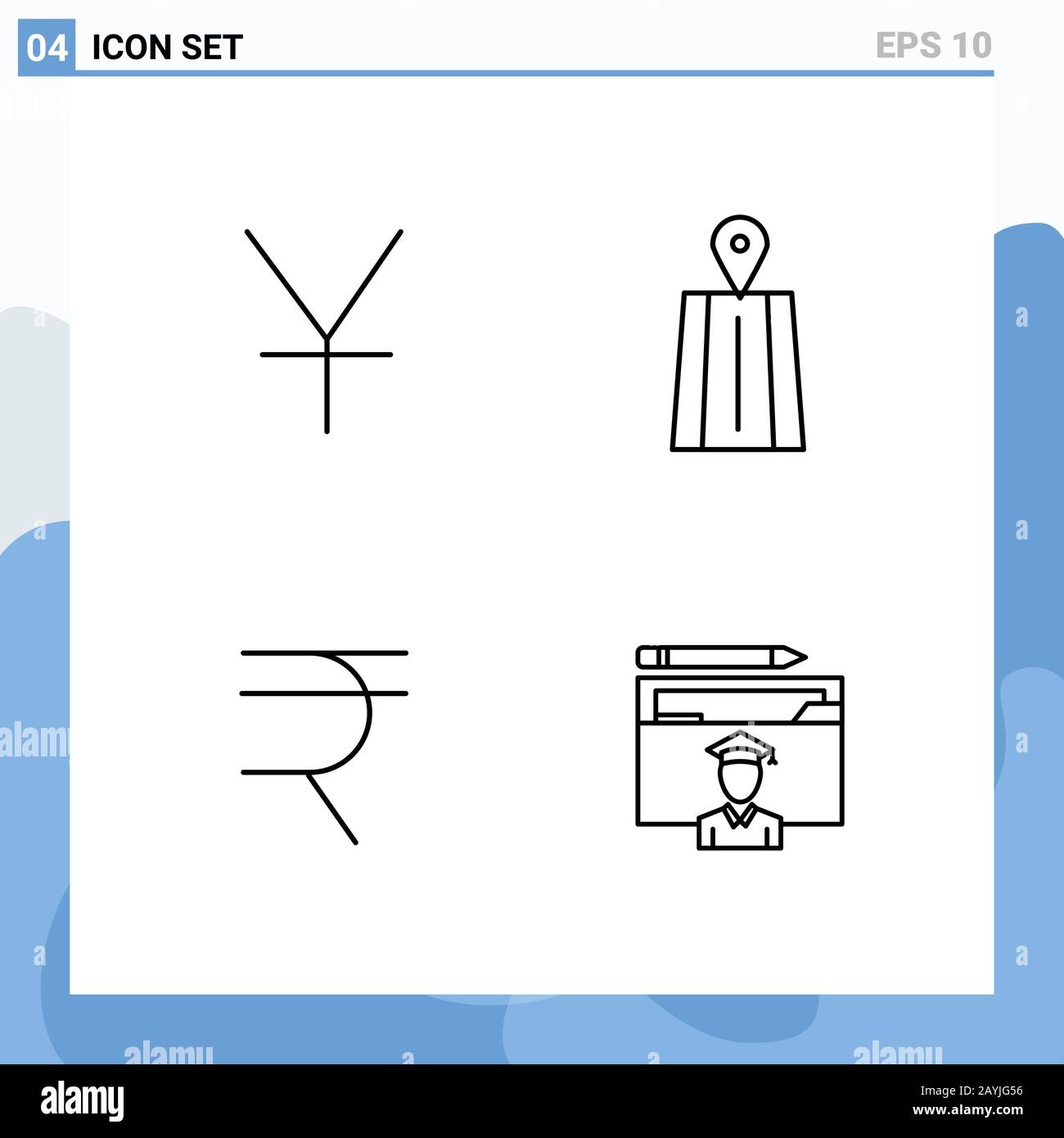 Modern 4 Line style icons. Outline Symbols for general use. Creative ...