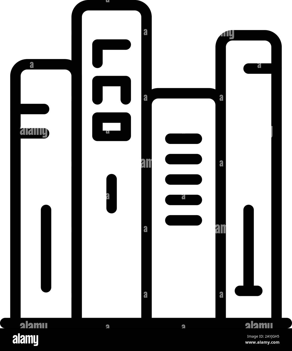 Book stack icon. Outline book stack vector icon for web design isolated ...