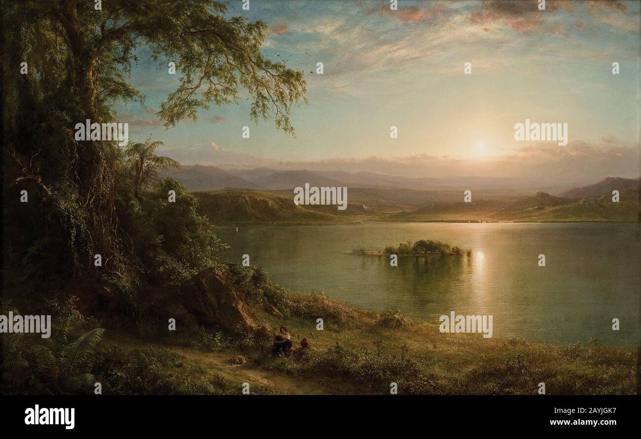 Frederic Edwin Church - Amanecer en el trópico. Stock Photo