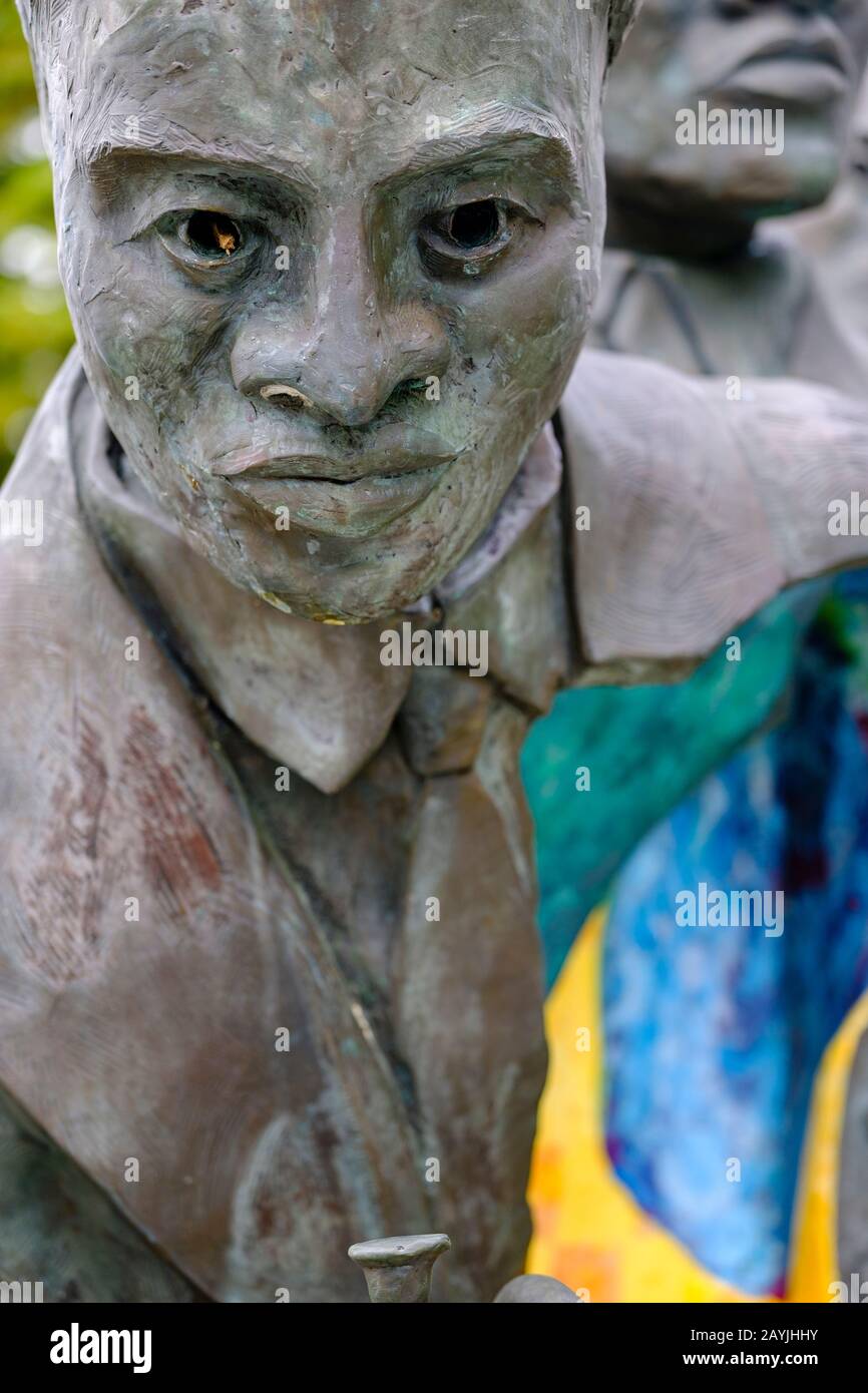 Louis Armstrong Park New Orleans, Charles Buddy Bolden sculpture by Kimberly Dummons, Treme Neighbourhood, New Orleans, Louisiana, USA Stock Photo