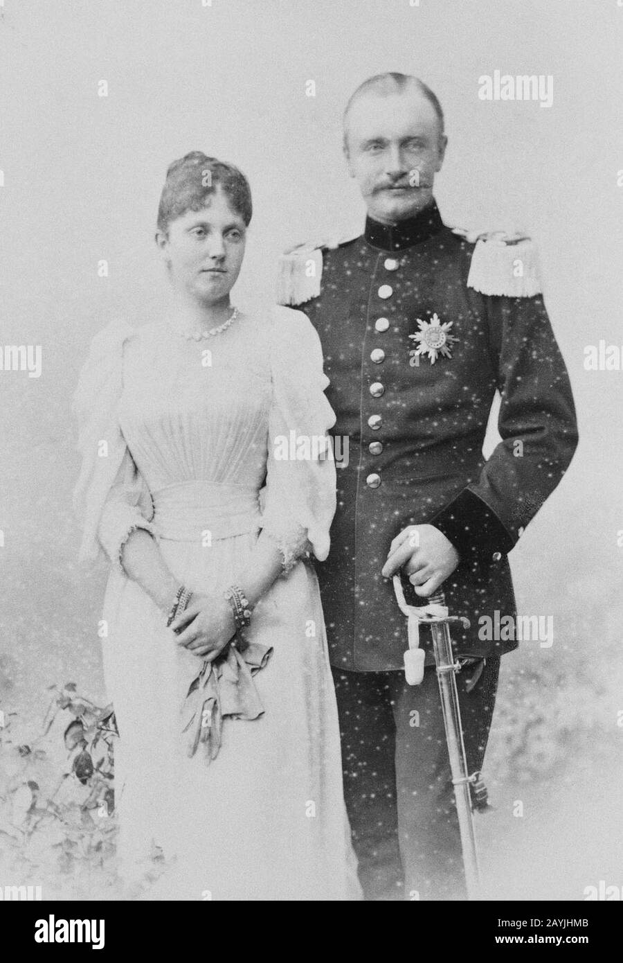 Frederick Augustus III of Saxony with his wife Louise. Stock Photo