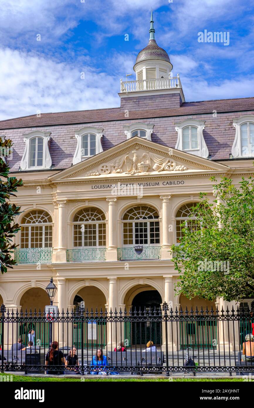 The Cabildo, Louisiana State Museum Cabildo building, Jackson Square, New Orleans French Quarter New Orleans, Louisiana, USA Stock Photo