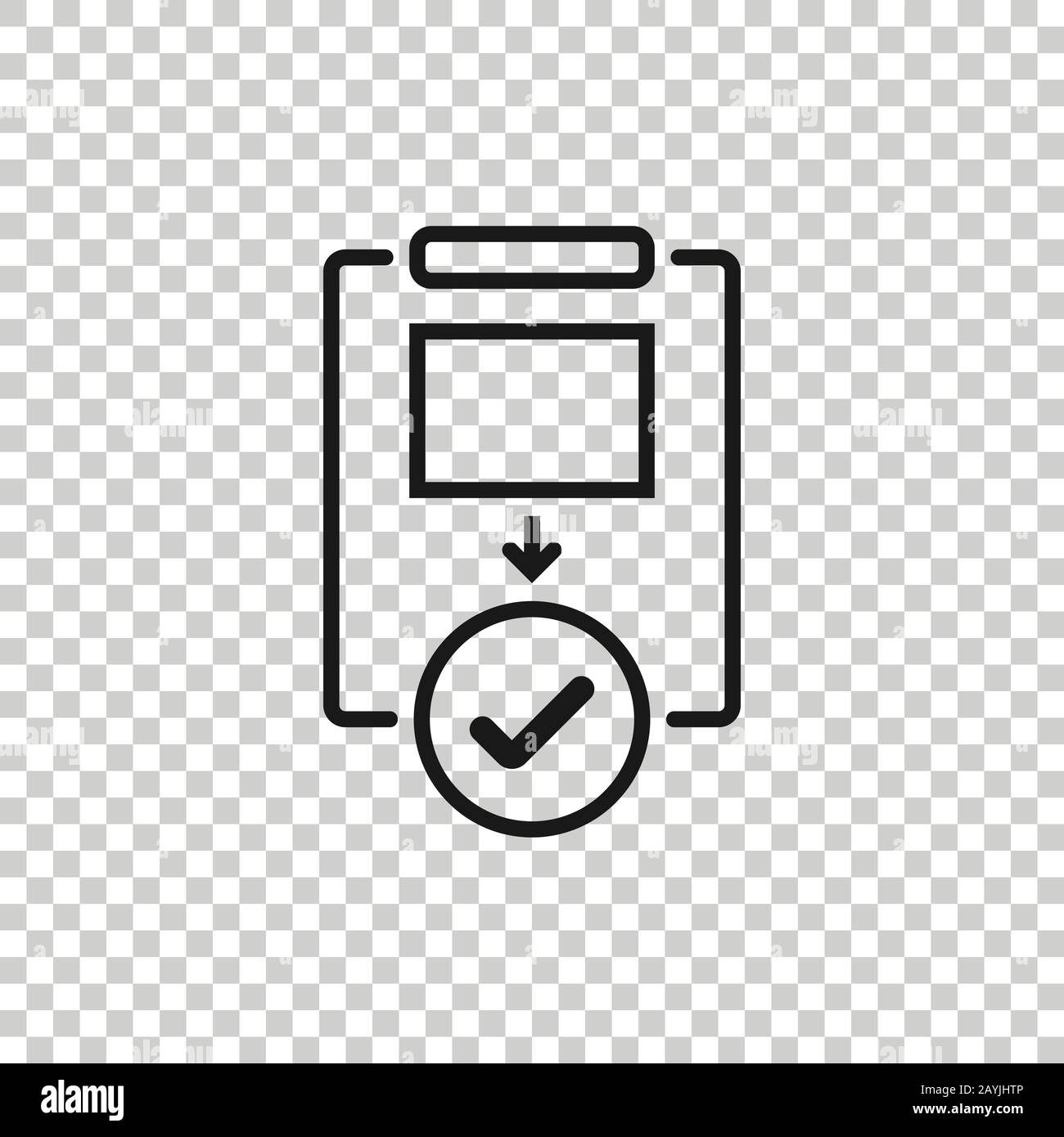 Procedure list icon in flat style. Document project vector illustration ...