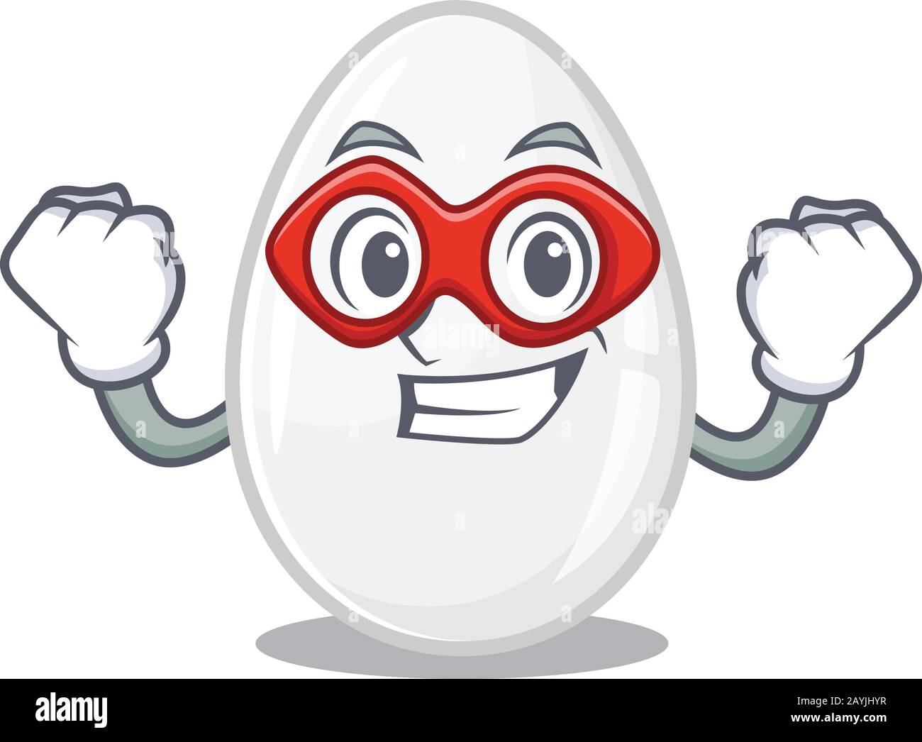 A cartoon concept of white egg performed as a Super hero Stock Vector