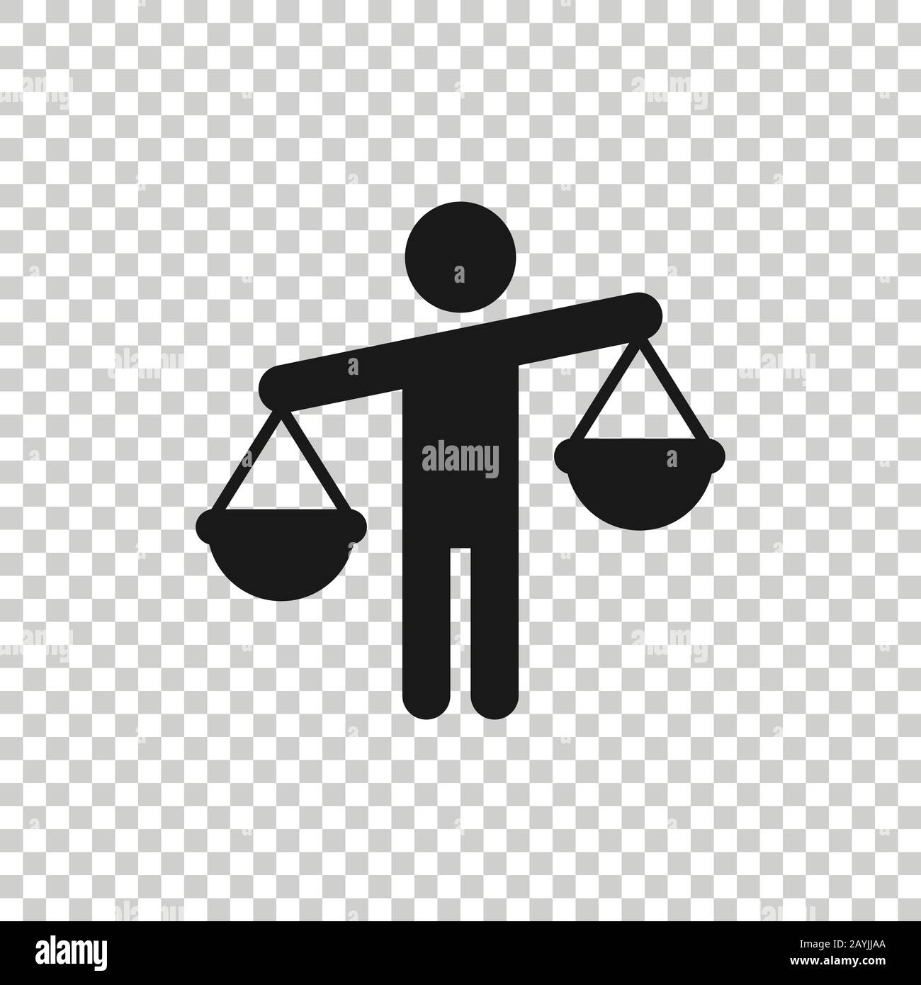 Ethic balance icon in flat style. Honesty vector illustration on isolated background. Decision business concept. Stock Vector