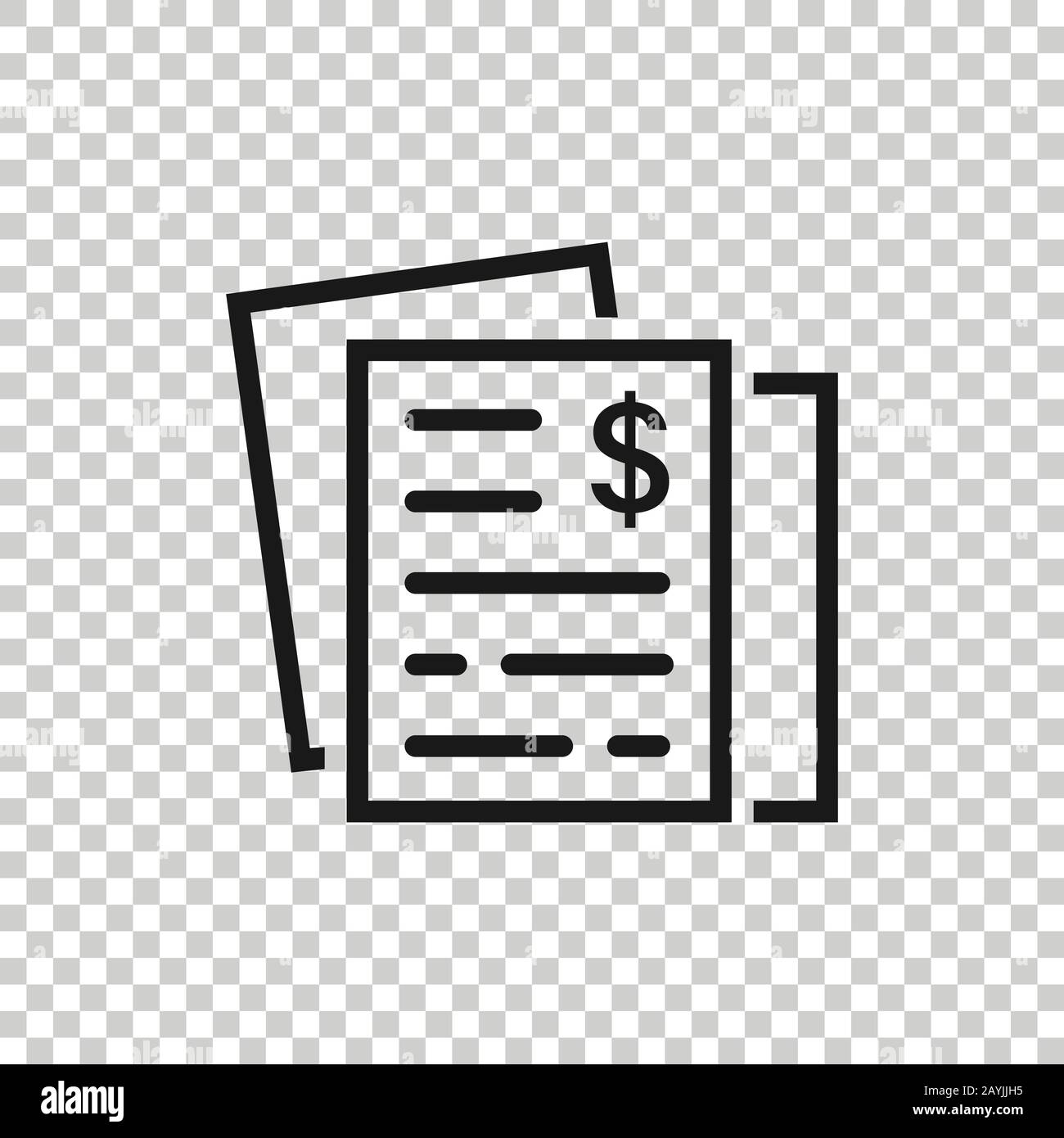 Financial statement icon in flat style. Document vector illustration on ...