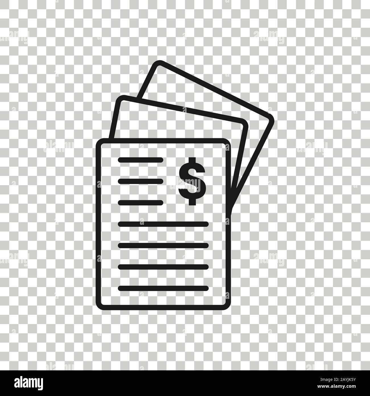 Financial statement icon in flat style. Document vector illustration on ...