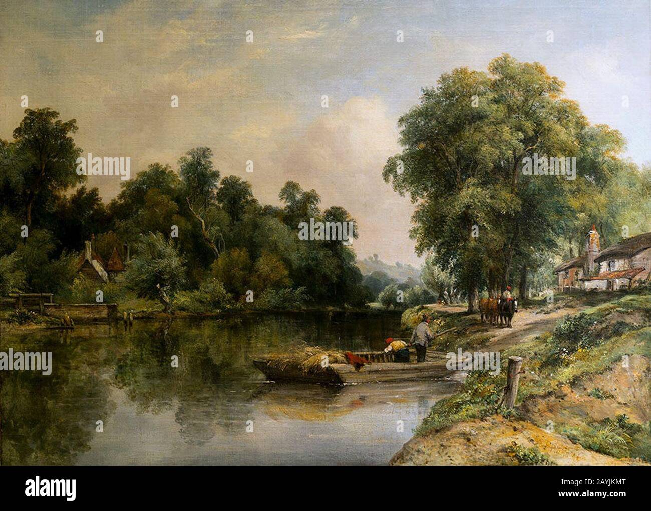 Frederick Waters Watts - Vista del curso superior del río Támesis, 1841. Stock Photo