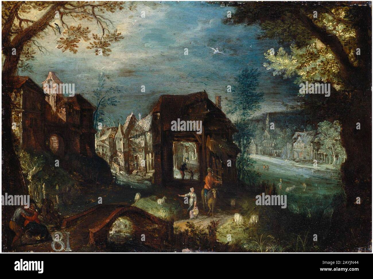 Frederik van Valckenborch View of a town Stock Photo Alamy