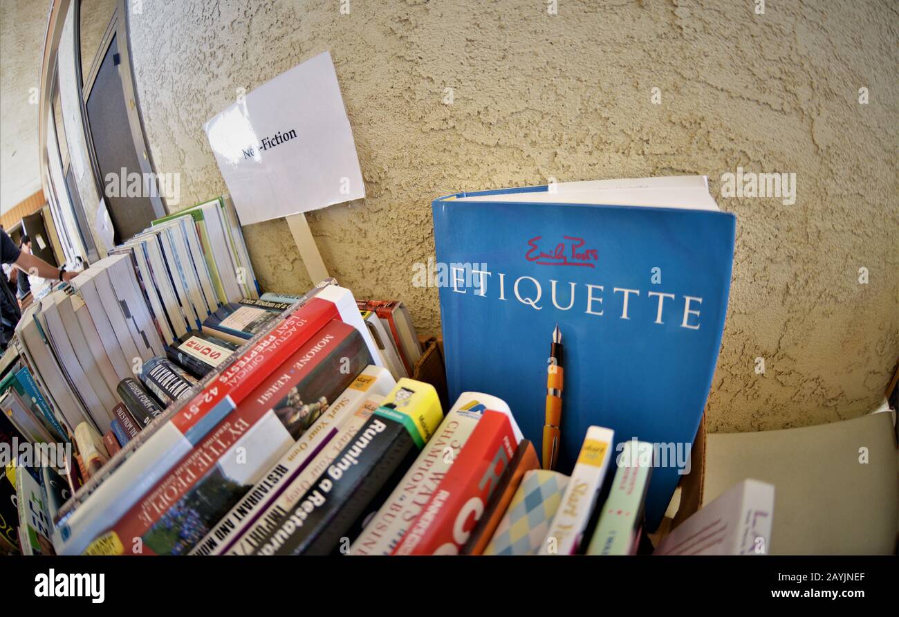 Used books for sale by public library Stock Photo Alamy