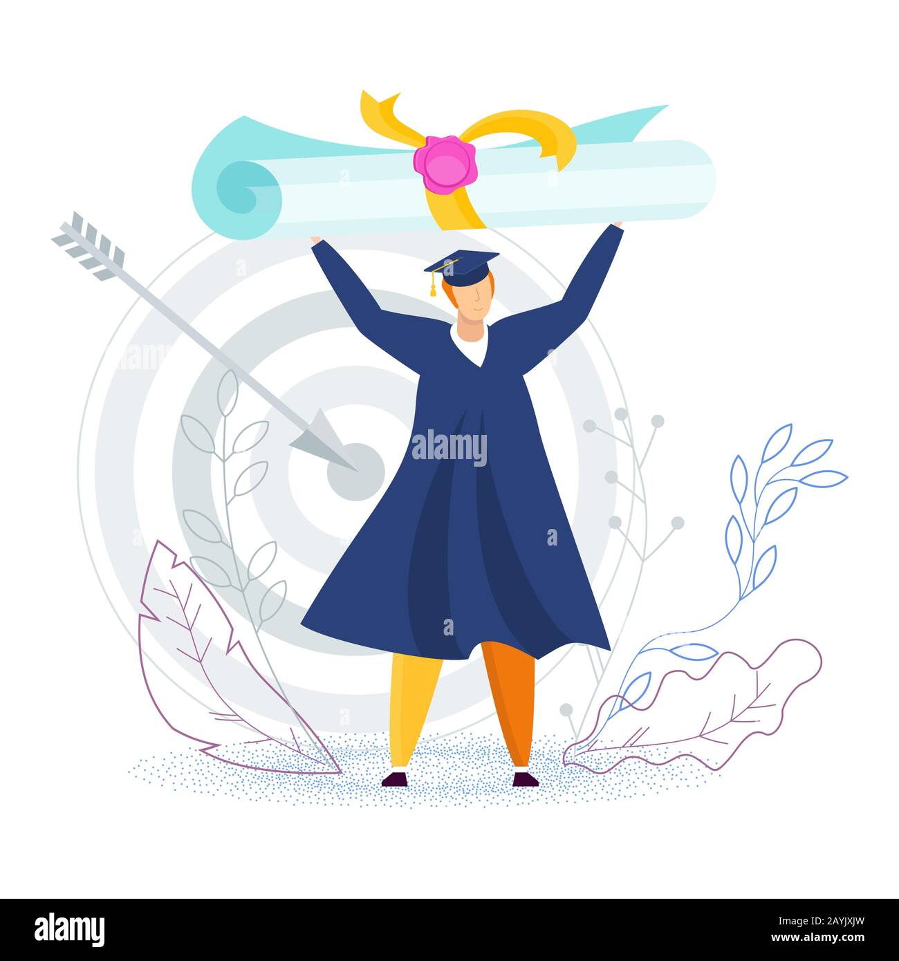 Tiny student lifted a huge scroll over his head Stock Vector Image ...