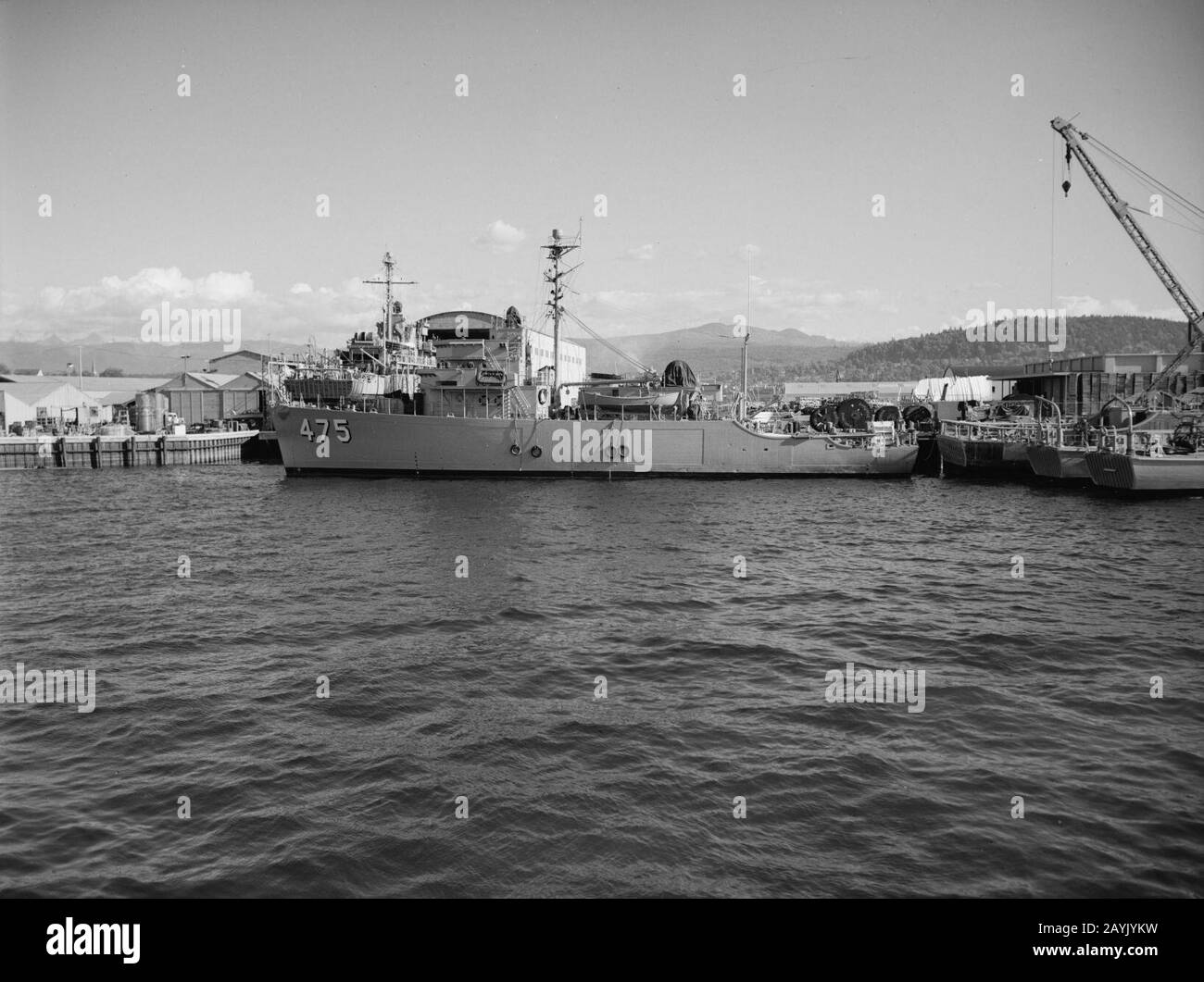 French minesweeper My Tho (M618) fitting out c1953 Stock Photo Alamy