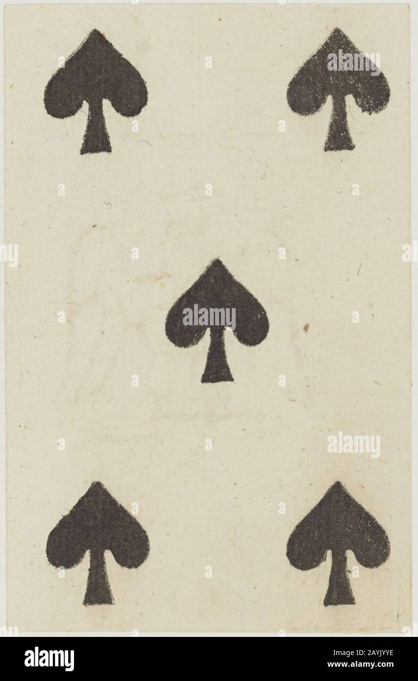 French Portrait card deck 1813 5 of Spades Stock Photo Alamy