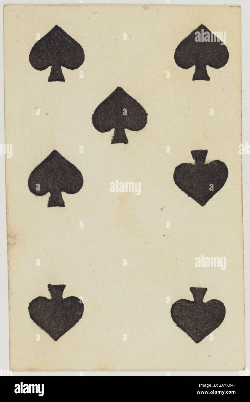 French Portrait card deck 1827 7 of Spades Stock Photo Alamy