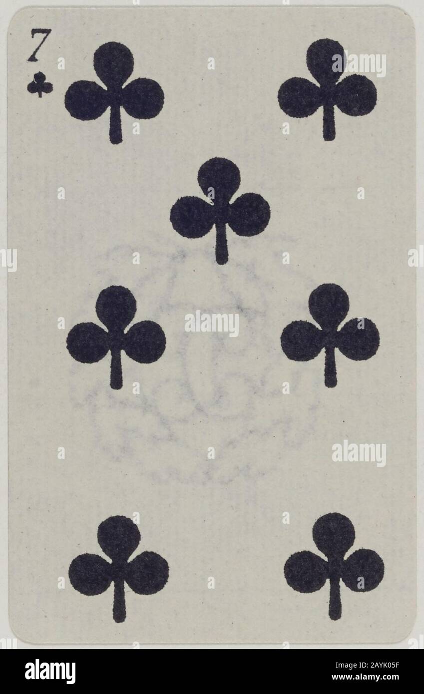 French Portrait card deck 1850 7 of Clubs Stock Photo Alamy