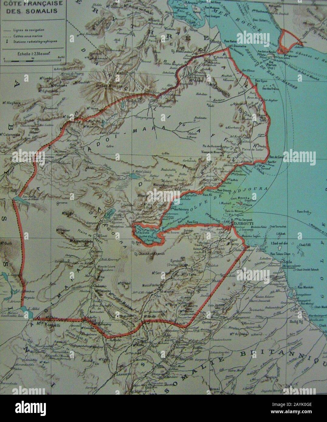 French Somaliland 1931 map Stock Photo Alamy