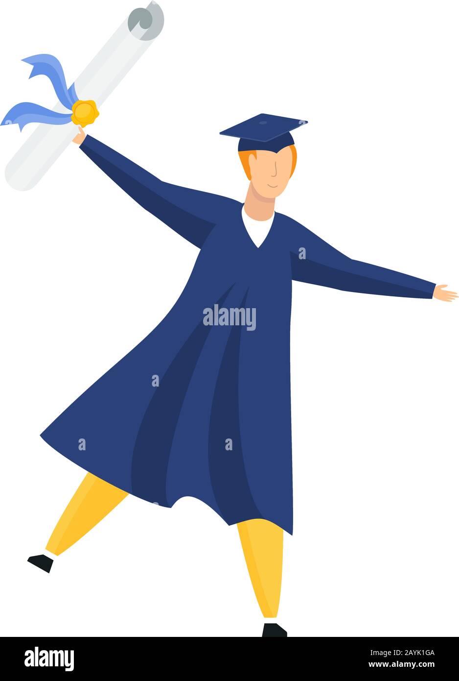 Graduation party. Group of fun people, young students Stock Vector ...