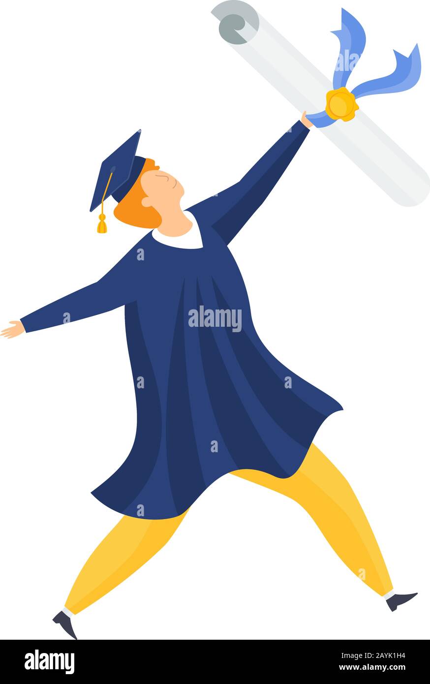 Graduation party. Group of fun people, young students Stock Vector ...