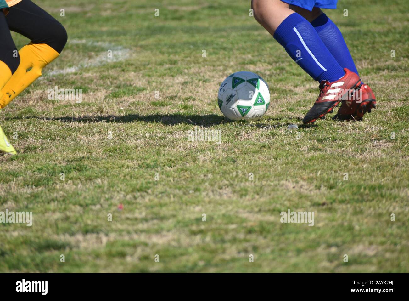 Footwork in Soccer Stock Photo