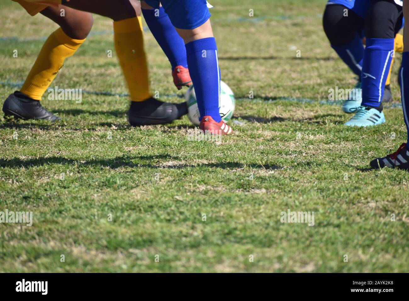 Footwork in Soccer Stock Photo