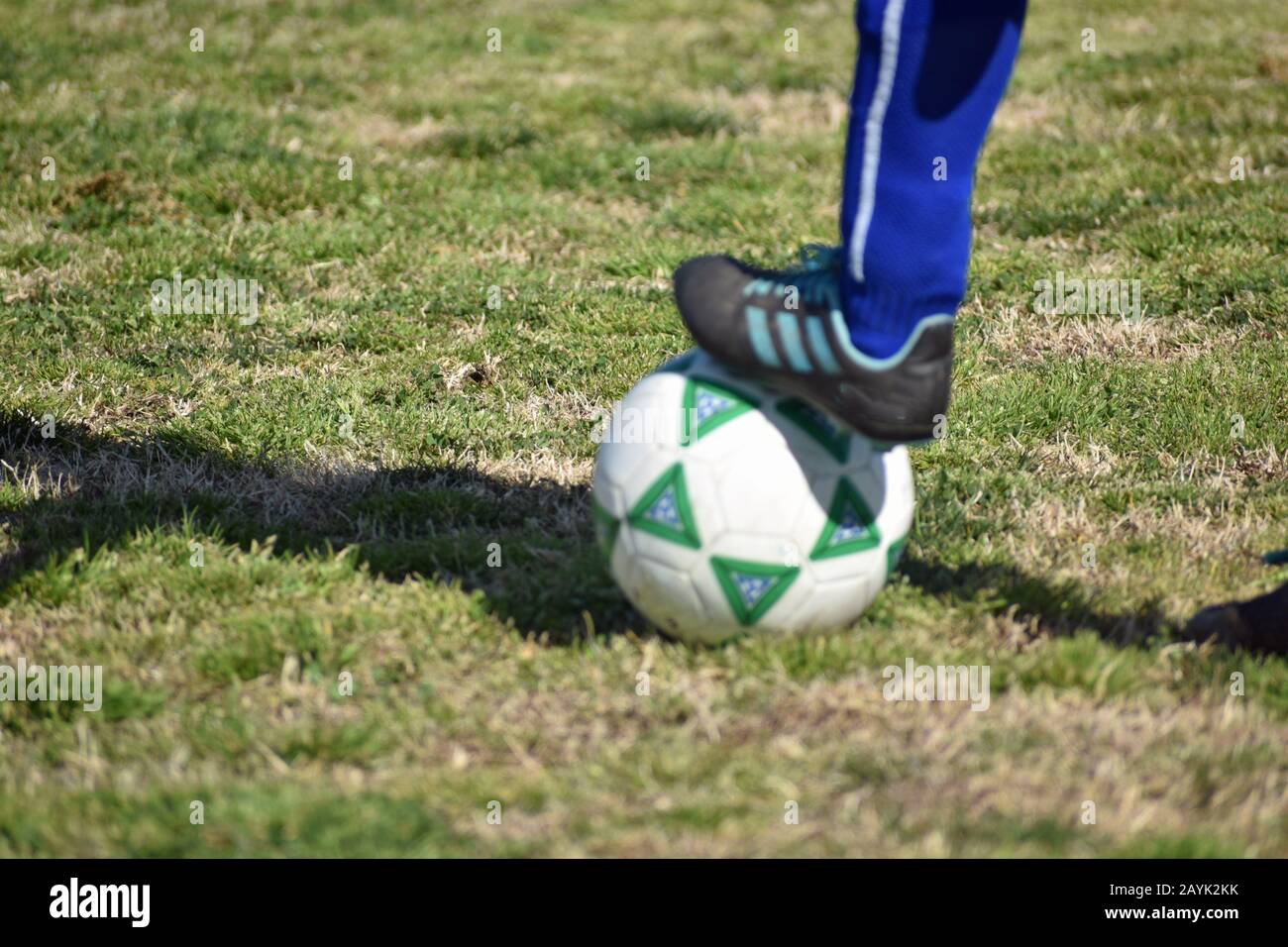 Footwork in Soccer Stock Photo