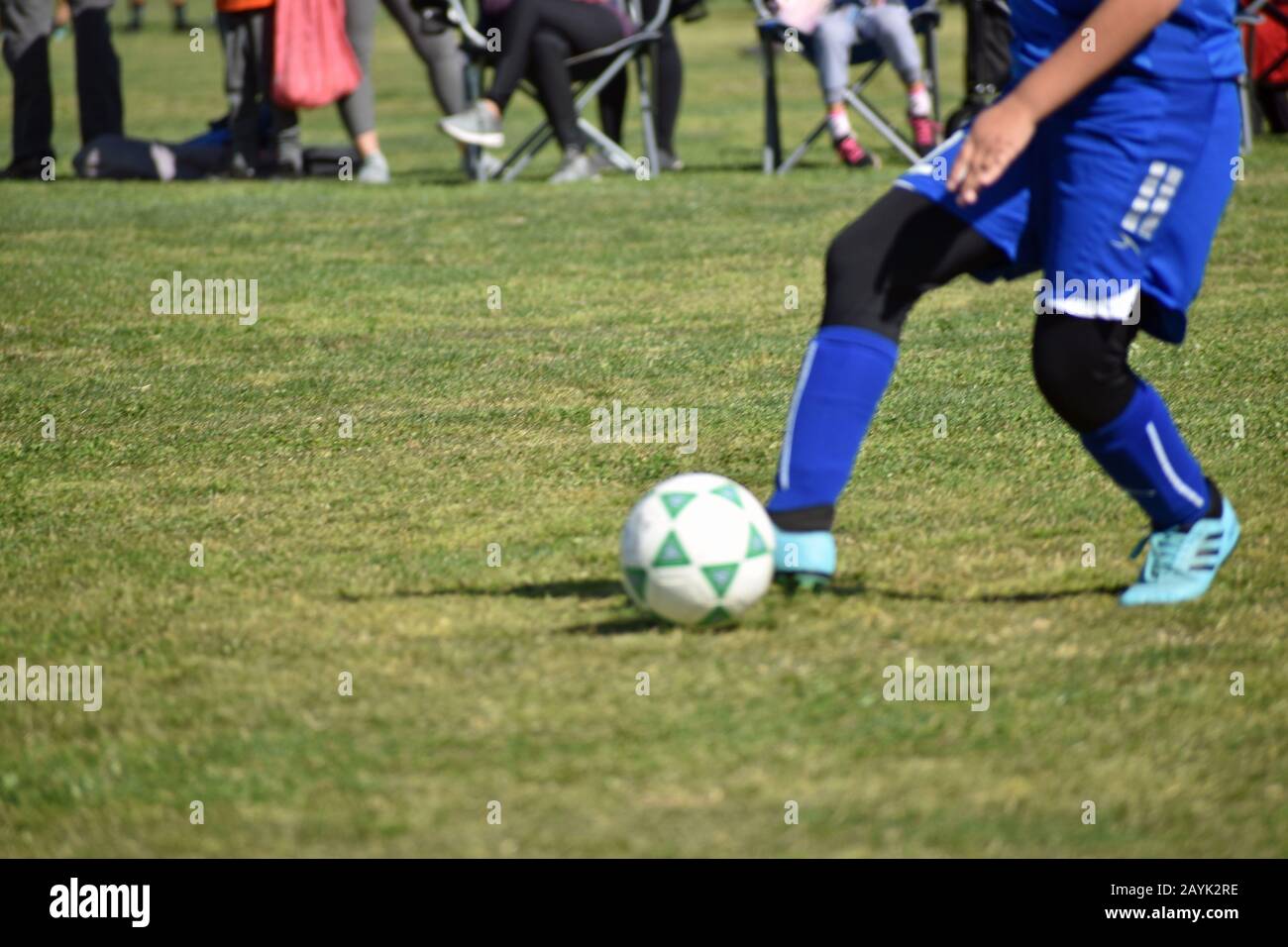 Footwork in Soccer Stock Photo