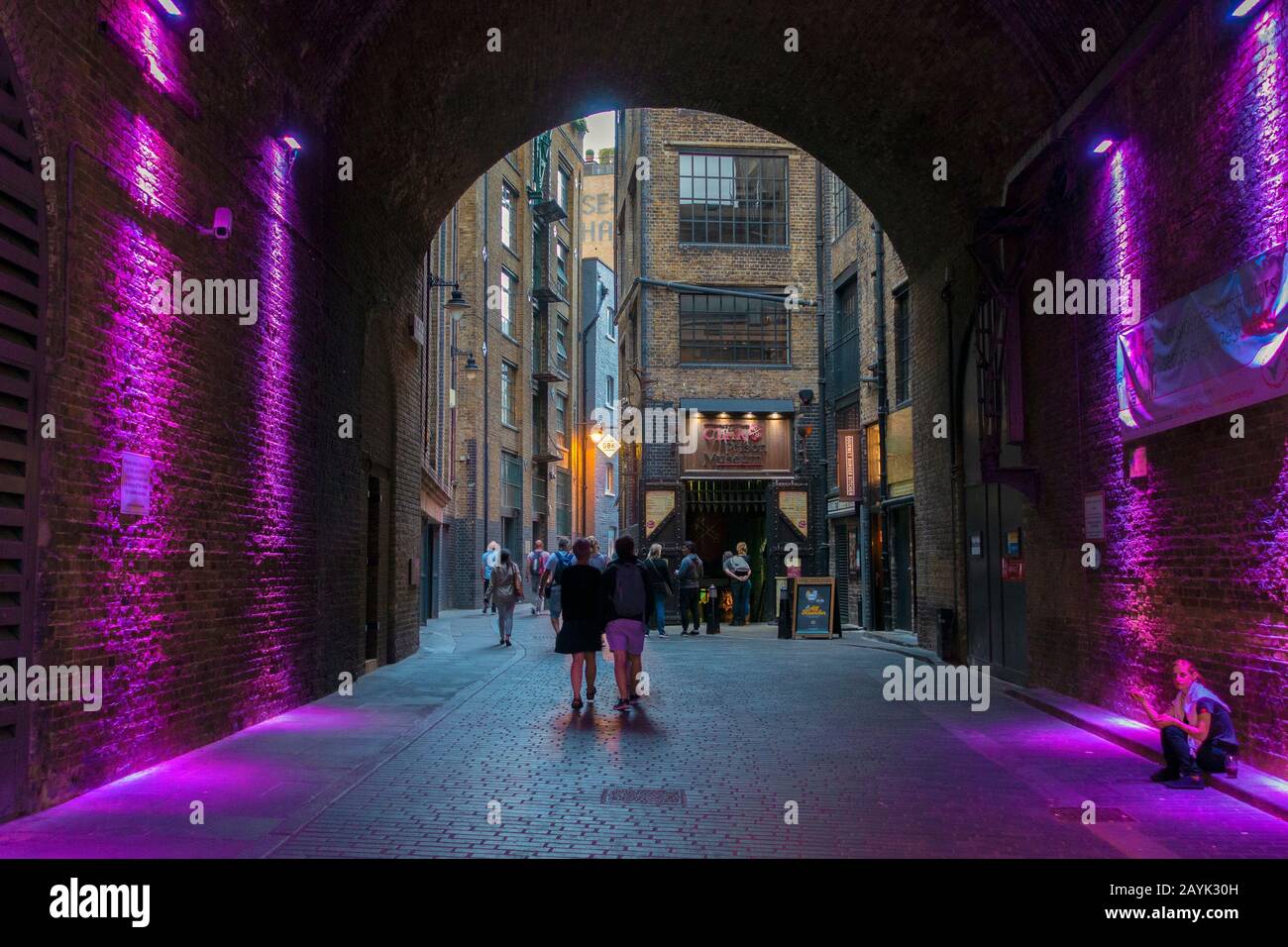 Under the Railway Arch,Clink Street,South Bank,London,England Stock Photo