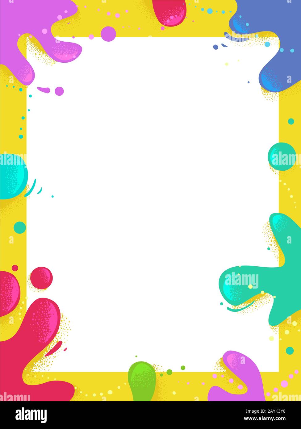 Background Illustration of Splat of Colorful Paints as Frame Stock ...