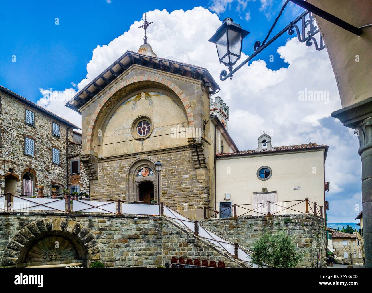 Propositura di San Niccolò, Saint Nicholas Church in the medieval town of Radda in Chianti,  Chianti Region, Tuscany, Italy Stock Photo