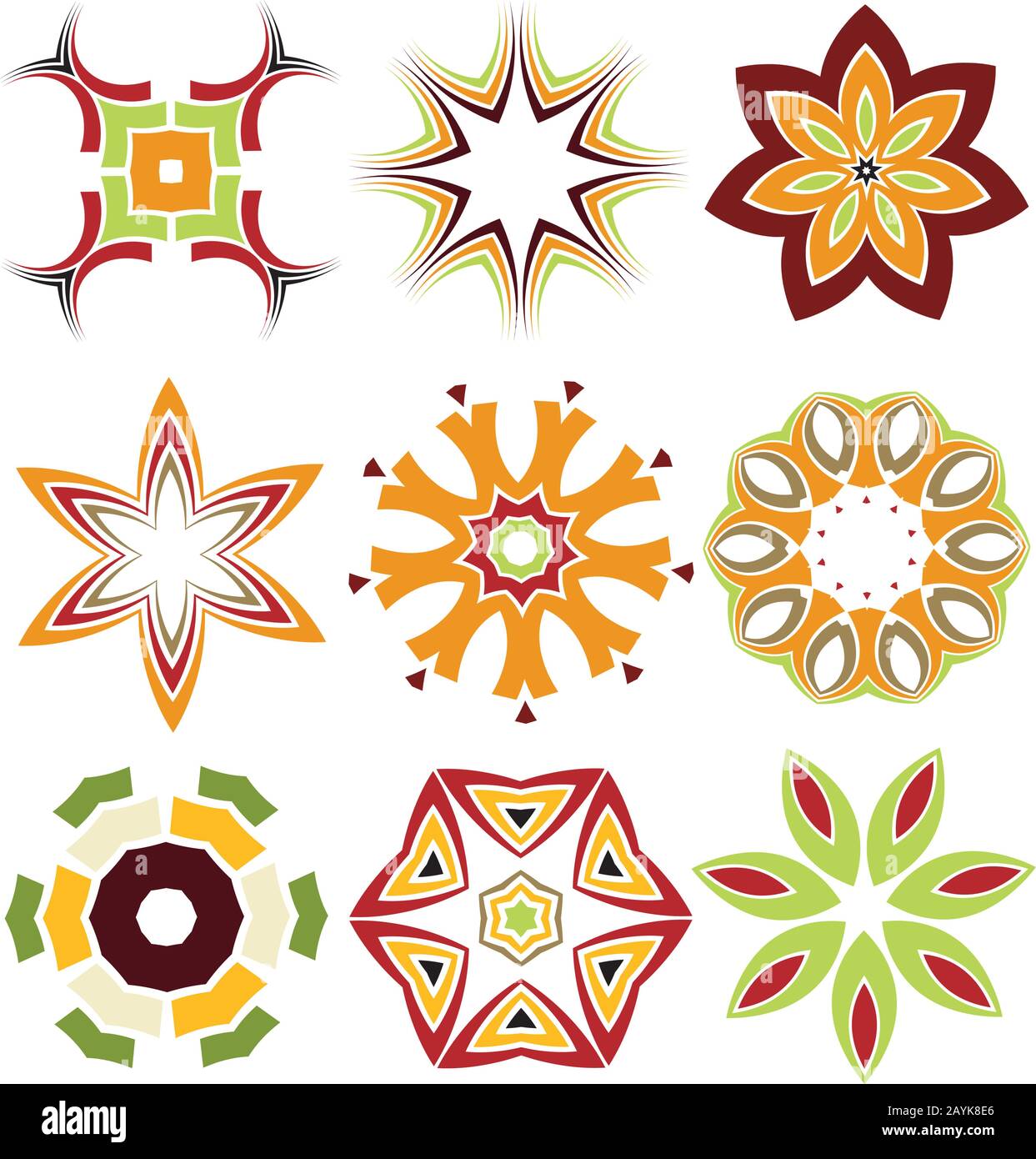 Collection of various creative graphics design vector elements Stock ...
