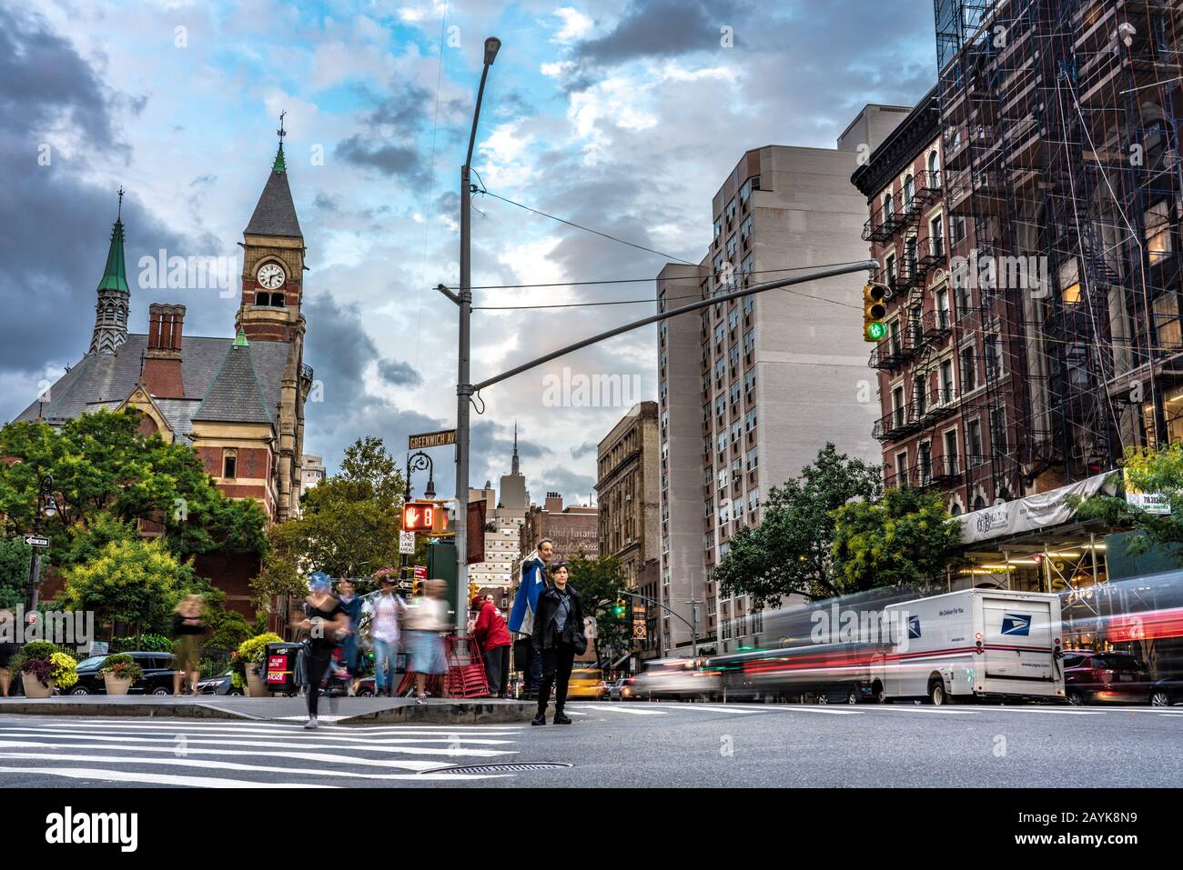 NEW YORK, USA OCTOBER 07 View of the Greenwich avenue street in the