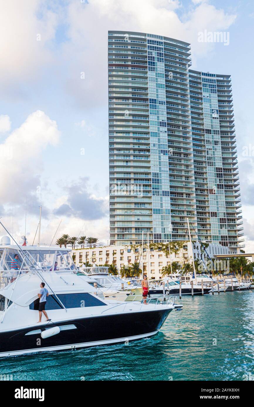 Picture of Miami Beach Florida,Biscayne Bay water,Miami Beach,Marina,boat,yacht ...