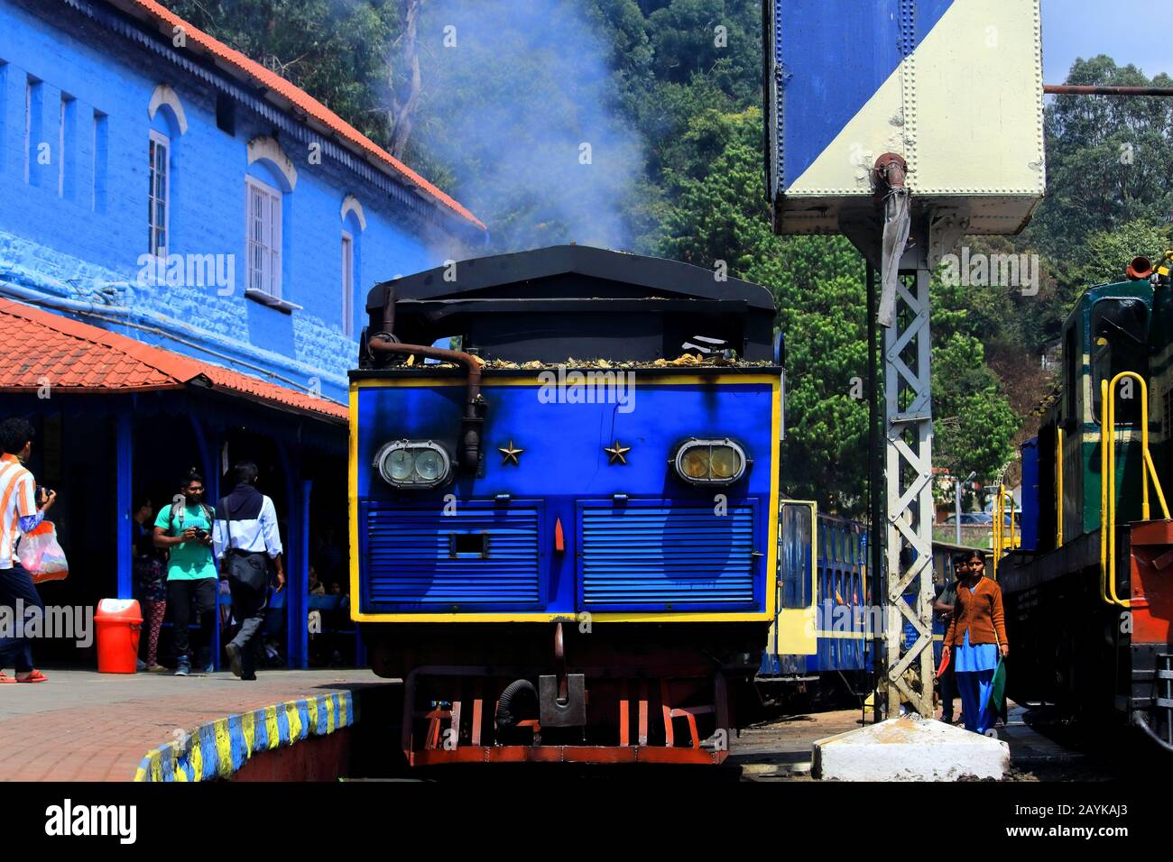 nilgiri mountain toy train (ooty toy train) at coonoor station, tamilnadu in india Stock Photo