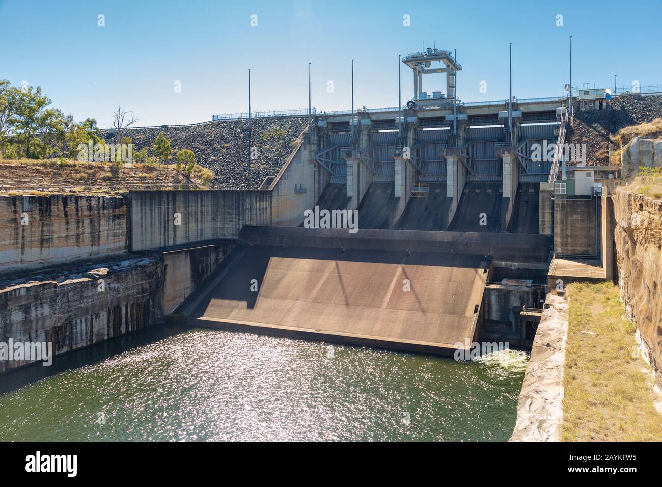 Wivenhoe dam spillway gate to control flooding in South East Queensland Stock Photo Alamy