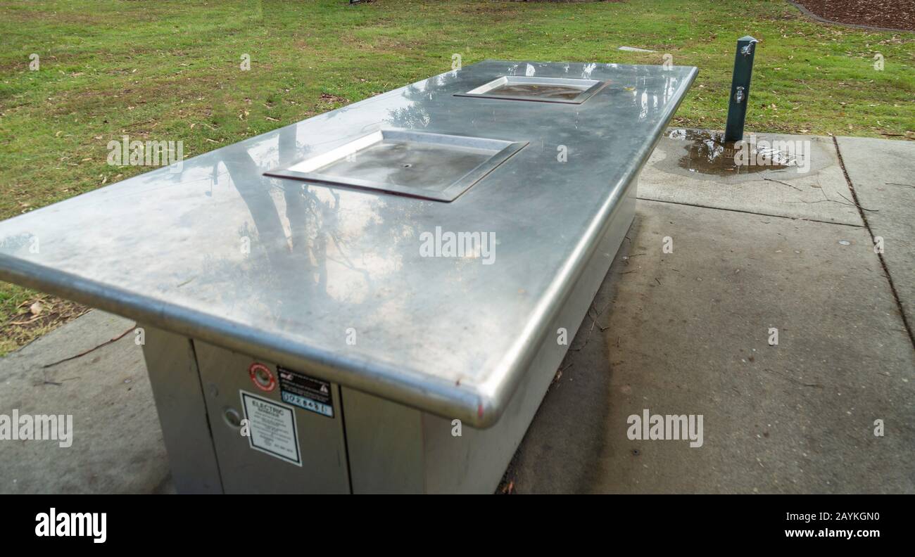 Brisbane Australia has free gas Bar-Be-Ques in most outdoor areas Stock Photo