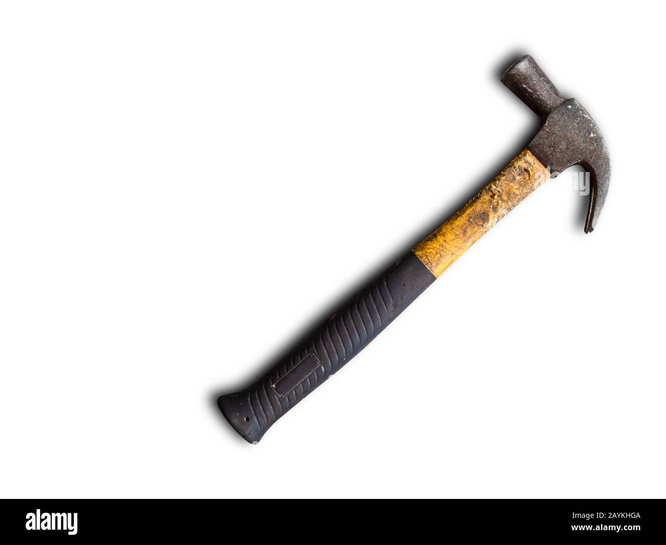 isolated old hammer on white background Stock Photo