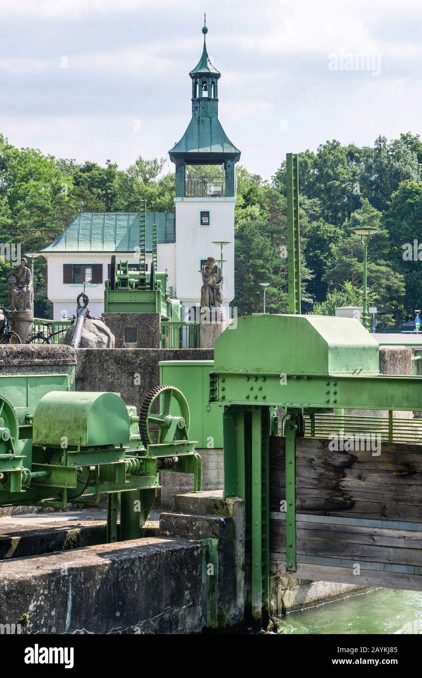 Facilities around the historical Hochablass, part of the Augsburg water