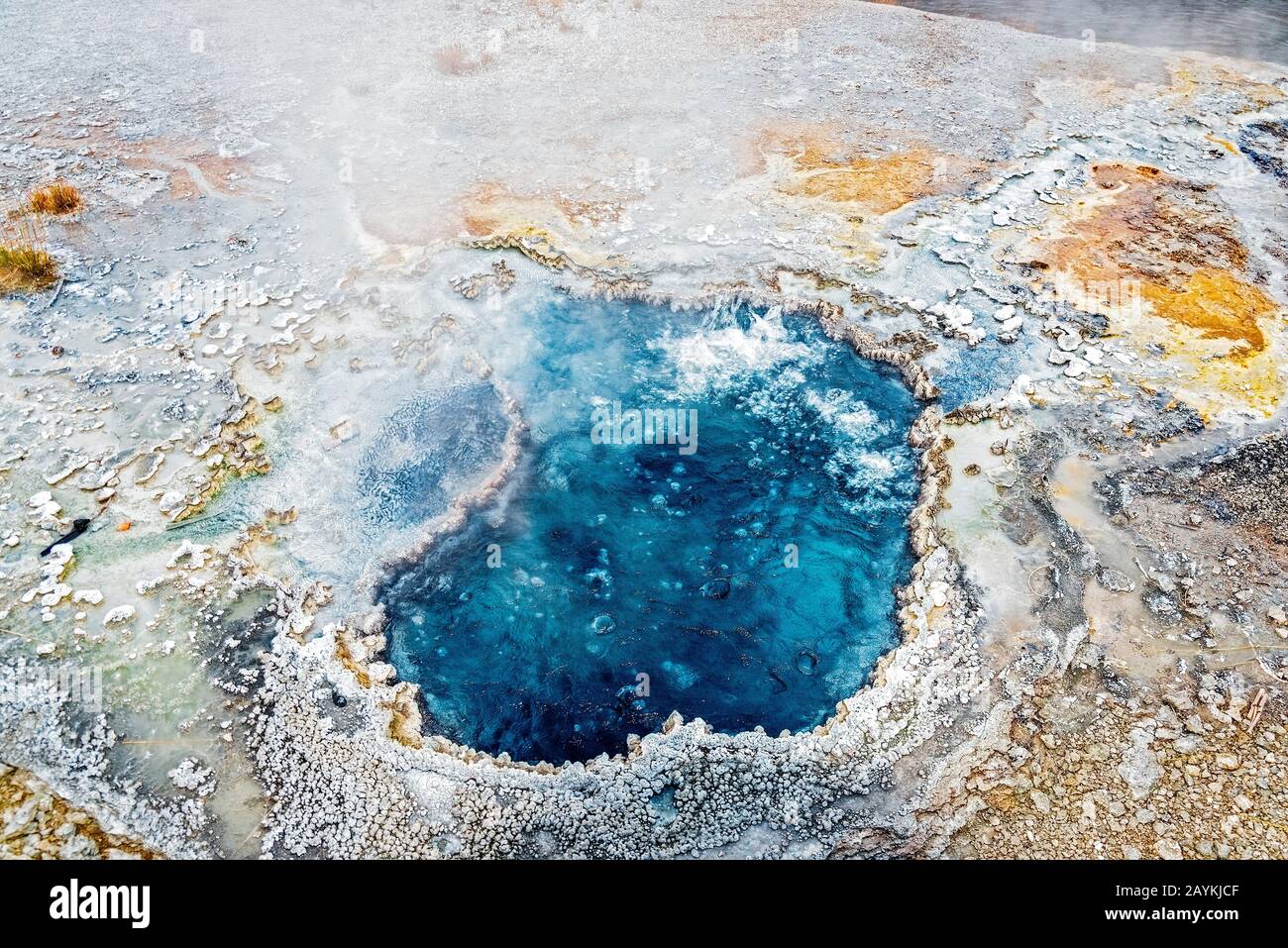 Closeup of blue bubbling hot springs Stock Photo Alamy