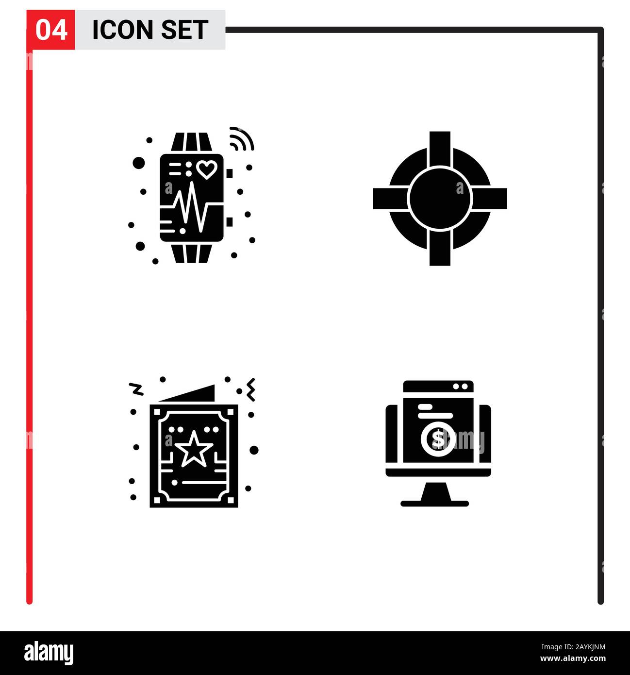 4 General Icons for website design print and mobile apps. 4 Glyph ...