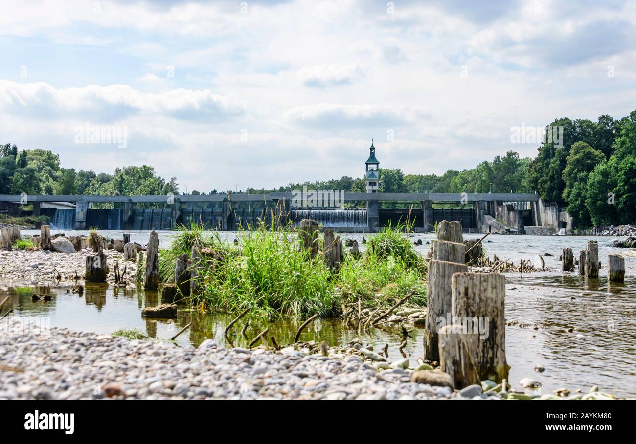Facilities around the historical Hochablass, part of the Augsburg water