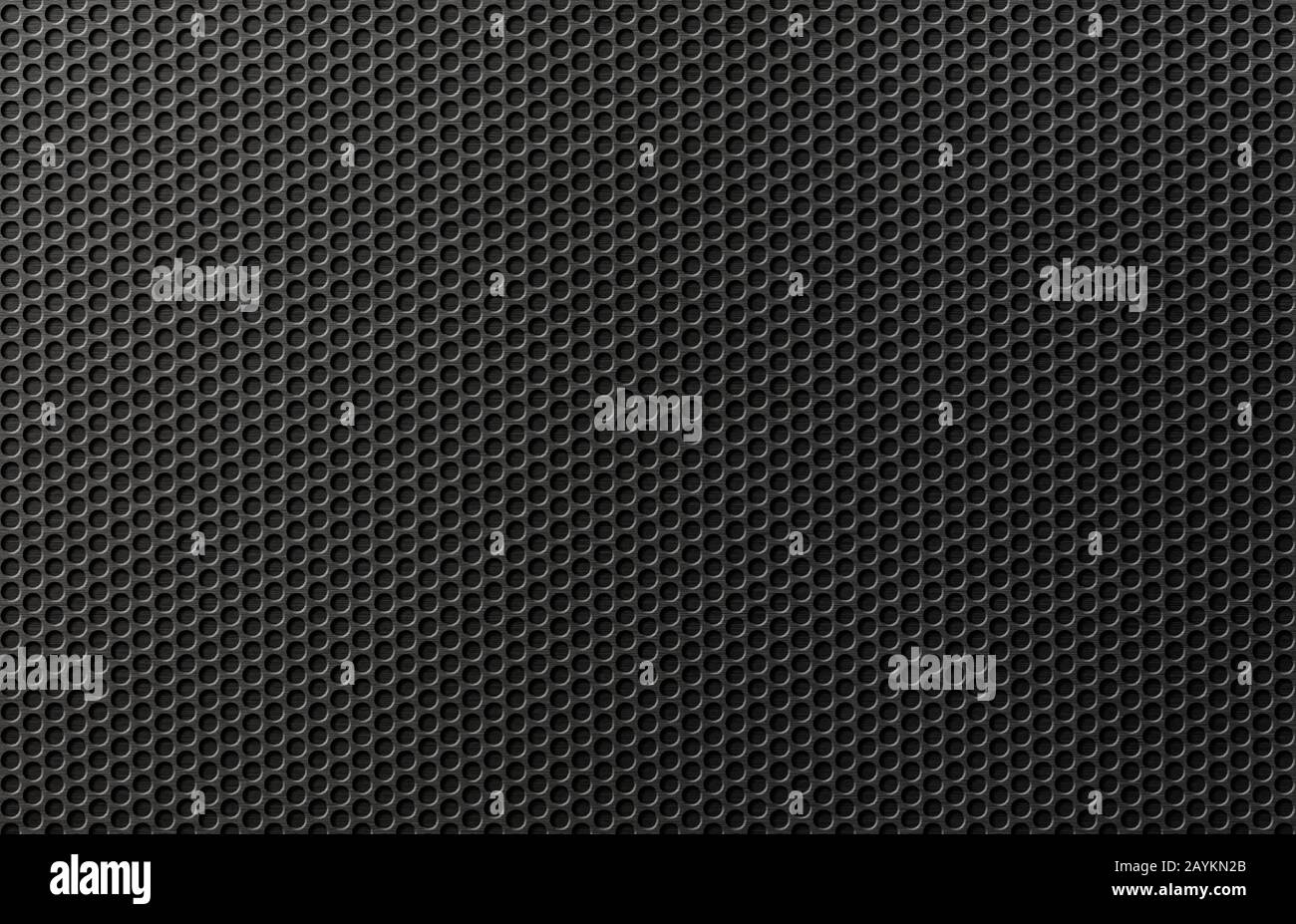 Black metal perforated grid background 3d illustration Stock Photo