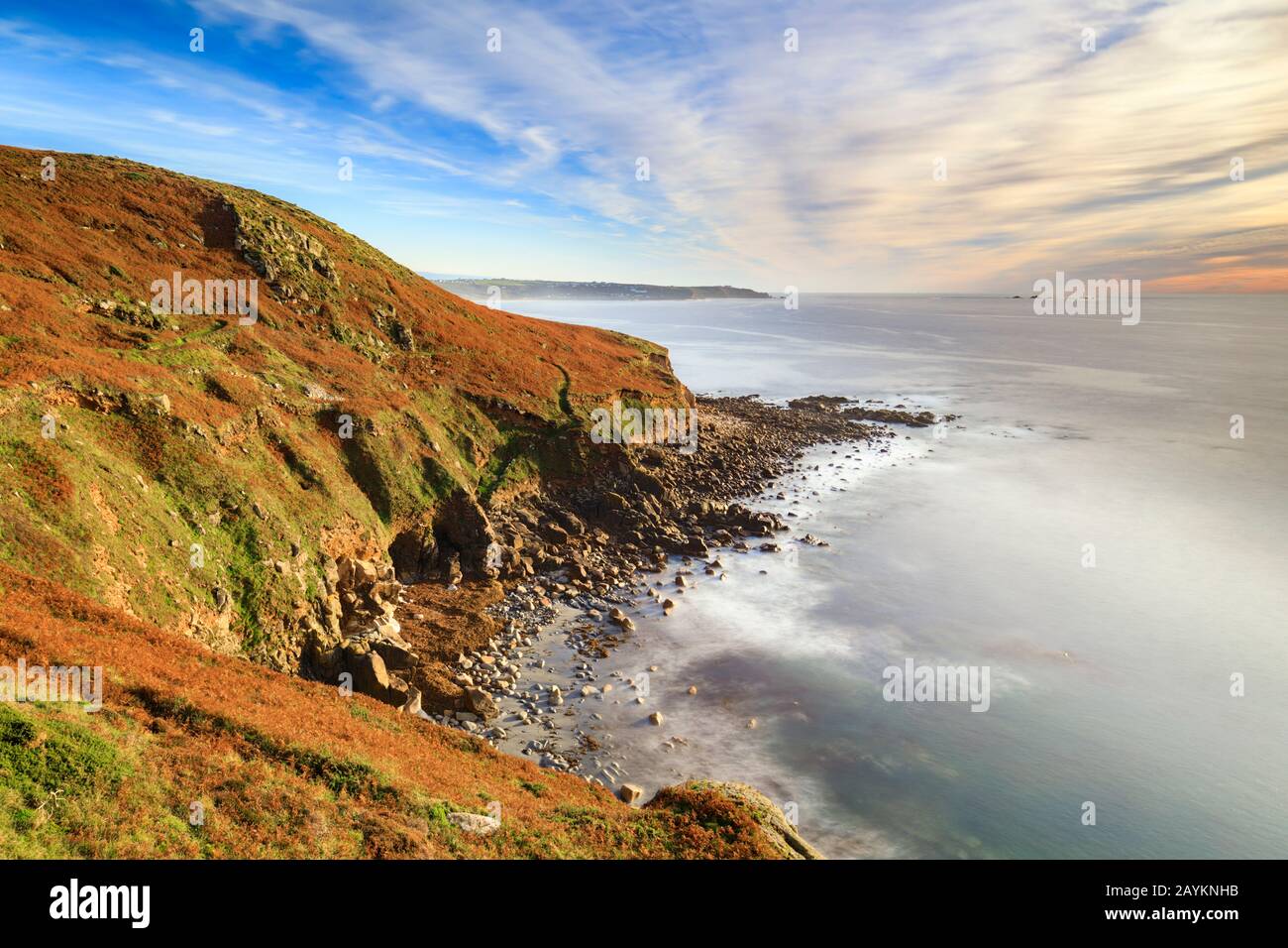 The view toward Land's End from Carn Leskys Stock Photo